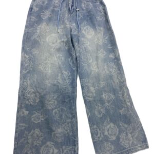 Jeans Floriado en azul dama