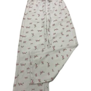 Jeans blanco flores dama