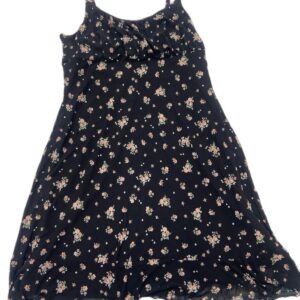 Vestido corto negro flores