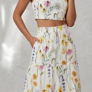 Conjunto falda de flores