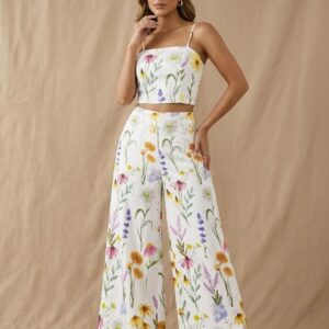 Conjunto pantalon de flores