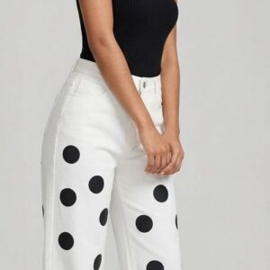 Jeans. blanco de puntos