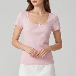 Blusa basica lazos decorativos